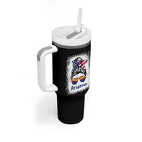 Arizona American Flag Messy Bun Pride Tumbler With Handle