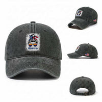 Arizona American Flag Messy Bun Pride Washed Cotton Baseball Cap