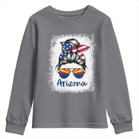 Arizona American Flag Messy Bun Pride Youth Sweatshirt