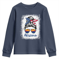 Arizona American Flag Messy Bun Pride Youth Sweatshirt