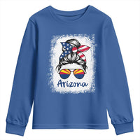 Arizona American Flag Messy Bun Pride Youth Sweatshirt