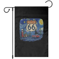 Route Highway 66 Road Sign Distressed Road Trip Starry Night Garden Flag