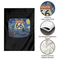 Route Highway 66 Road Sign Distressed Road Trip Starry Night Garden Flag