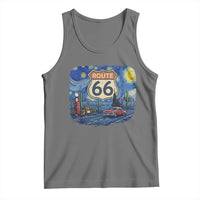 Route Highway 66 Road Sign Distressed Road Trip Starry Night Tank Top