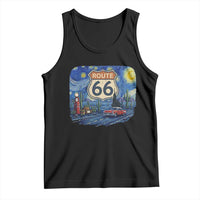 Route Highway 66 Road Sign Distressed Road Trip Starry Night Tank Top