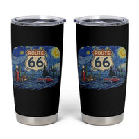 Route Highway 66 Road Sign Distressed Road Trip Starry Night Tumbler Cup