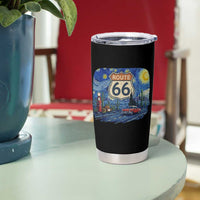 Route Highway 66 Road Sign Distressed Road Trip Starry Night Tumbler Cup