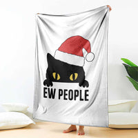 Funny Cat Christmas Throw Blanket Ew People Anti Social Grumpy Cat Xmas - Wonder Print Shop
