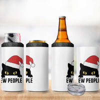 Funny Cat Christmas 4 in 1 Can Cooler Tumbler Ew People Anti Social Grumpy Cat Xmas - Wonder Print Shop