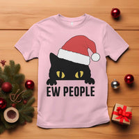 Funny Cat Christmas T Shirt Ew People Anti Social Grumpy Cat Xmas - Wonder Print Shop