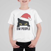 Funny Cat Christmas T Shirt For Kid Ew People Anti Social Grumpy Cat Xmas - Wonder Print Shop