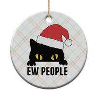 Funny Cat Christmas Ceramic Ornament Ew People Anti Social Grumpy Cat Xmas - Wonder Print Shop
