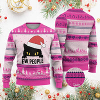 Funny Cat Xmas Ugly Christmas Sweater Ew People Anti Social Grumpy Cat Xmas - Wonder Print Shop