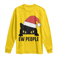 Funny Cat Christmas Long Sleeve Shirt Ew People Anti Social Grumpy Cat Xmas - Wonder Print Shop