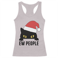 Funny Cat Christmas Racerback Tank Top Ew People Anti Social Grumpy Cat Xmas - Wonder Print Shop