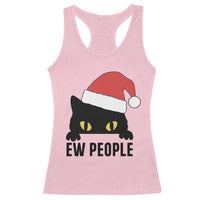 Funny Cat Christmas Racerback Tank Top Ew People Anti Social Grumpy Cat Xmas - Wonder Print Shop
