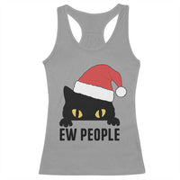 Funny Cat Christmas Racerback Tank Top Ew People Anti Social Grumpy Cat Xmas - Wonder Print Shop