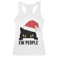 Funny Cat Christmas Racerback Tank Top Ew People Anti Social Grumpy Cat Xmas - Wonder Print Shop