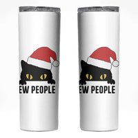 Funny Cat Christmas Skinny Tumbler Ew People Anti Social Grumpy Cat Xmas - Wonder Print Shop