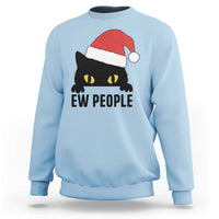 Funny Cat Christmas Sweatshirt Ew People Anti Social Grumpy Cat Xmas - Wonder Print Shop