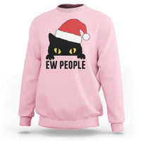 Funny Cat Christmas Sweatshirt Ew People Anti Social Grumpy Cat Xmas - Wonder Print Shop