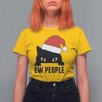 Funny Cat Christmas T Shirt For Women Ew People Anti Social Grumpy Cat Xmas - Wonder Print Shop
