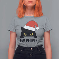 Funny Cat Christmas T Shirt For Women Ew People Anti Social Grumpy Cat Xmas - Wonder Print Shop