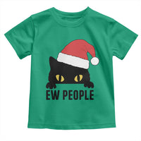 Funny Cat Christmas Toddler T Shirt Ew People Anti Social Grumpy Cat Xmas - Wonder Print Shop