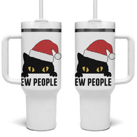 Funny Cat Christmas Tumbler With Handle Ew People Anti Social Grumpy Cat Xmas - Wonder Print Shop