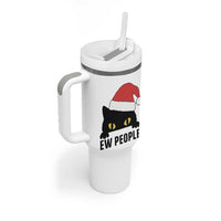 Funny Cat Christmas Tumbler With Handle Ew People Anti Social Grumpy Cat Xmas - Wonder Print Shop