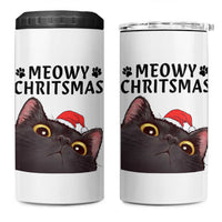 Funny Black Cat Christmas 4 in 1 Can Cooler Tumbler Cute Kitty Xmas - Wonder Print Shop