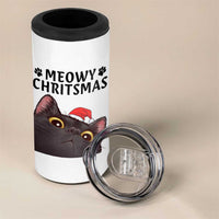 Funny Black Cat Christmas 4 in 1 Can Cooler Tumbler Cute Kitty Xmas - Wonder Print Shop