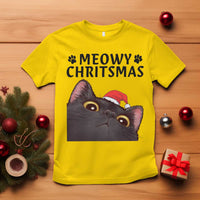 Funny Black Cat Christmas T Shirt Cute Kitty Xmas - Wonder Print Shop