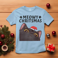 Funny Black Cat Christmas T Shirt Cute Kitty Xmas - Wonder Print Shop