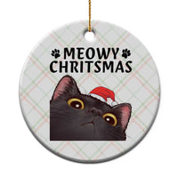 Funny Black Cat Christmas Ceramic Ornament Cute Kitty Xmas - Wonder Print Shop