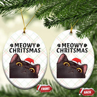 Funny Black Cat Christmas Ceramic Ornament Cute Kitty Xmas - Wonder Print Shop