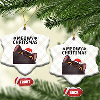 Funny Black Cat Christmas Ceramic Ornament Cute Kitty Xmas - Wonder Print Shop