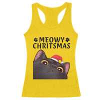 Funny Black Cat Christmas Racerback Tank Top Cute Kitty Xmas - Wonder Print Shop