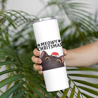 Funny Black Cat Christmas Skinny Tumbler Cute Kitty Xmas - Wonder Print Shop