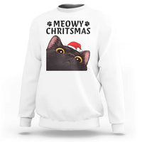 Funny Black Cat Christmas Sweatshirt Cute Kitty Xmas - Wonder Print Shop