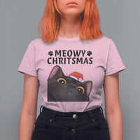 Funny Black Cat Christmas T Shirt For Women Cute Kitty Xmas - Wonder Print Shop