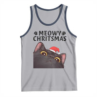 Funny Black Cat Christmas Tank Top Cute Kitty Xmas - Wonder Print Shop