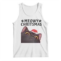Funny Black Cat Christmas Tank Top Cute Kitty Xmas - Wonder Print Shop
