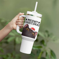 Funny Black Cat Christmas Tumbler With Handle Cute Kitty Xmas - Wonder Print Shop