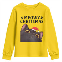 Funny Black Cat Christmas Youth Sweatshirt Cute Kitty Xmas - Wonder Print Shop