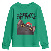 Funny Black Cat Christmas Youth Sweatshirt Cute Kitty Xmas - Wonder Print Shop