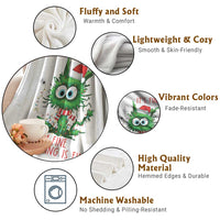 Funny Cat Green Christmas Throw Blanket It Is Fine I Am Fine Everything Is Fine - Wonder Print Shop