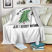 Funny Black Cat Christmas Throw Blanket On the Naughty List And I Regret Nothing - Wonder Print Shop