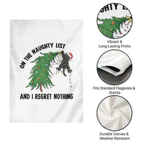 Funny Black Cat Christmas Garden Flag On the Naughty List And I Regret Nothing - Wonder Print Shop