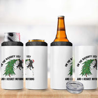Funny Black Cat Christmas 4 in 1 Can Cooler Tumbler On the Naughty List And I Regret Nothing - Wonder Print Shop